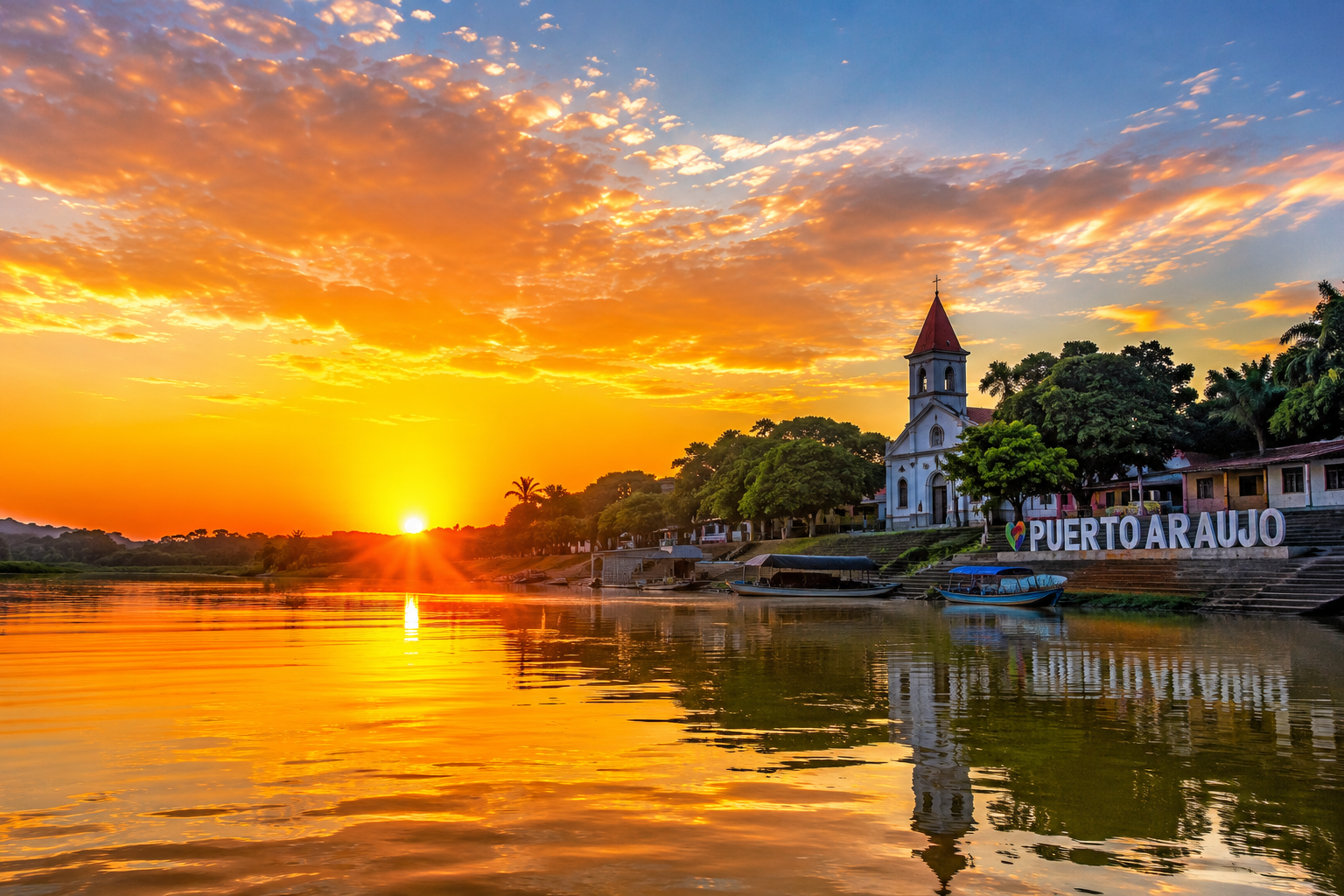🌅 Hermoso amanecer sorprende a los habitantes de Puerto Araujo